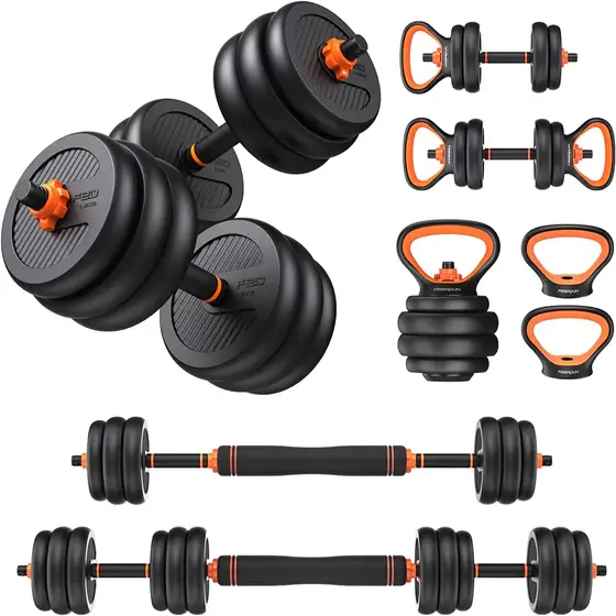 A 6-in-1 multifunctional fitness kit featuring push-up bars, resistance bands, an ab roller, a jump rope, hand grips, and a door anchor, ideal for versatile home workouts|home workout equipments|healthymap.in