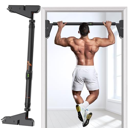SPORTNEER Pull-up bar with sturdy steel construction, adjustable width, and non-slip grips for secure, efficient upper body and arm workouts at home|healthymap.in