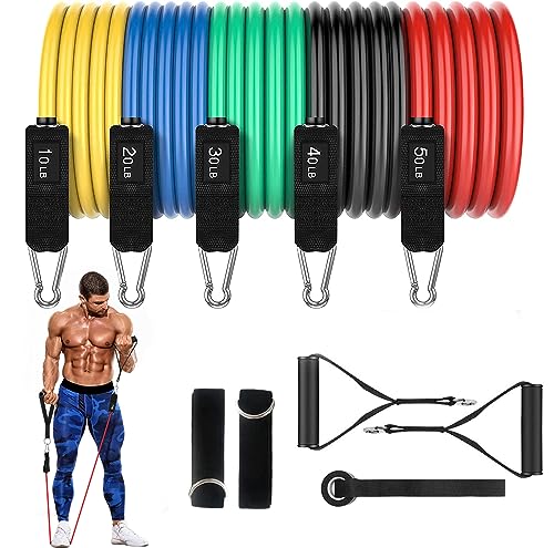 "Slovic Resistance Tube Set of 5 with varying resistance levels, durable construction, ergonomic handles, and compact design for full-body strength training| AFFORDABLE home fitness equipment's| healthymap.in