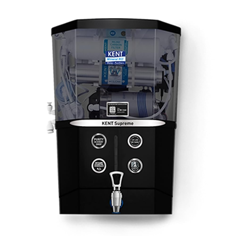 KENT Supreme RO Water Purifier with RO+UF+TDS Control and UV LED tank for clean, safe drinking water|HEALTHYMAP.IN