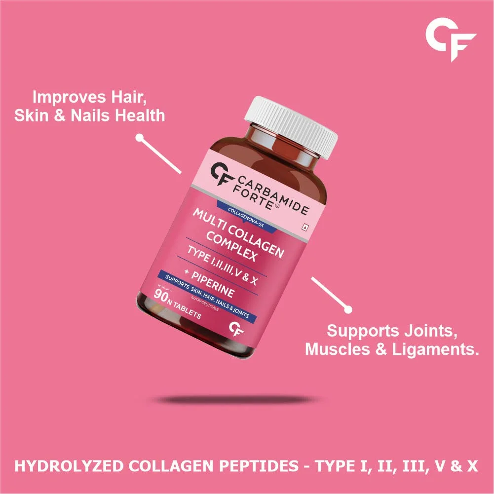 Carbamide Forte Multi Collagen Tablets for skin, hair, and joint support|healthymap.in